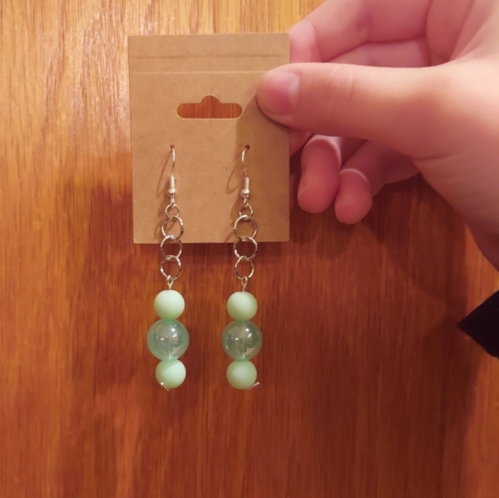 Handmade green earrings